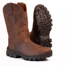 Bota Texana Cano Médio Café Sem Forro Masculino + Palmilha Especial de Alto Conforto de Brinde