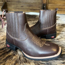 Botina Texana Lisa em Couro Masculino