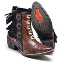 Botina Feminina Semi Cromo Telha