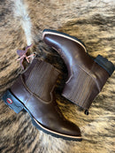 Botina Texana Lisa em Couro Masculino