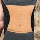 Botina Texana Em Couro Premium Nobuck Preto e Salto de Madeira