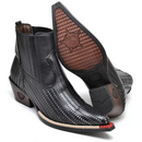 Bota Texana Cano Curto Bico Fino Brandit Jacaré Preto Masculino