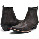 Bota Texana Cano Curto Bico Fino Brandit Nobuck Café Masculino