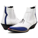 Bota Texana Cano Curto Bico Fino Sierra Com Azul Royal Masculino