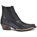 Bota Texana Cano Curto Bico Fino Brandit Jacaré Preto Masculino
