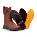 Bota Texana Cano Médio Café Sem Forro Masculino + Palmilha Especial de Alto Conforto de Brinde