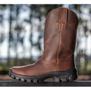 Bota Texana Cano Médio Café Sem Forro Masculino + Palmilha Especial de Alto Conforto de Brinde